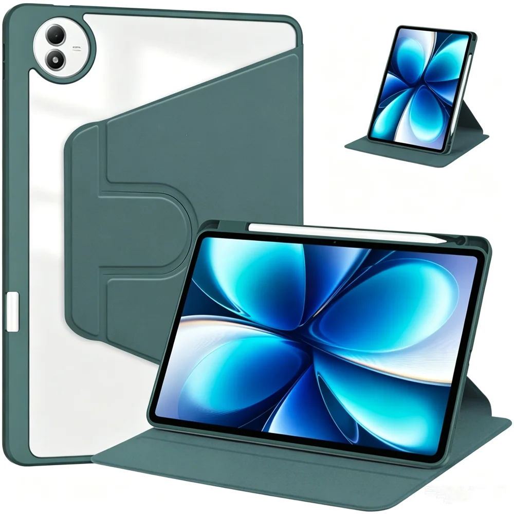 Enhanced Rotating Tablet Cover with Smart Stand and Pencil Slot