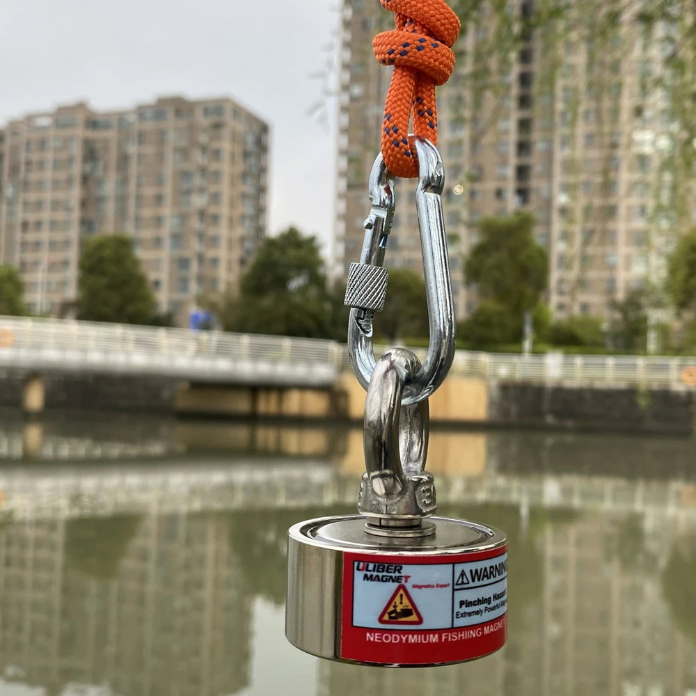 Mutuactor Magnete Da Pesca 200 Kg | Neodimio N52 Con Corda Nylon 10m E Moschettone | Potente Per Recupero Ferro In Acqua - 2