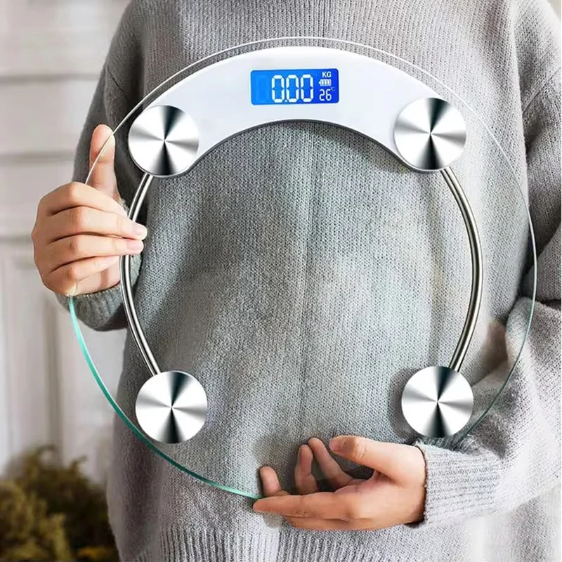 LCD Display High-Definition Digital Round Shape Bathroom Body Weight Scale 0.2-180KG Precision Floor Electronic Scales_voghion.com