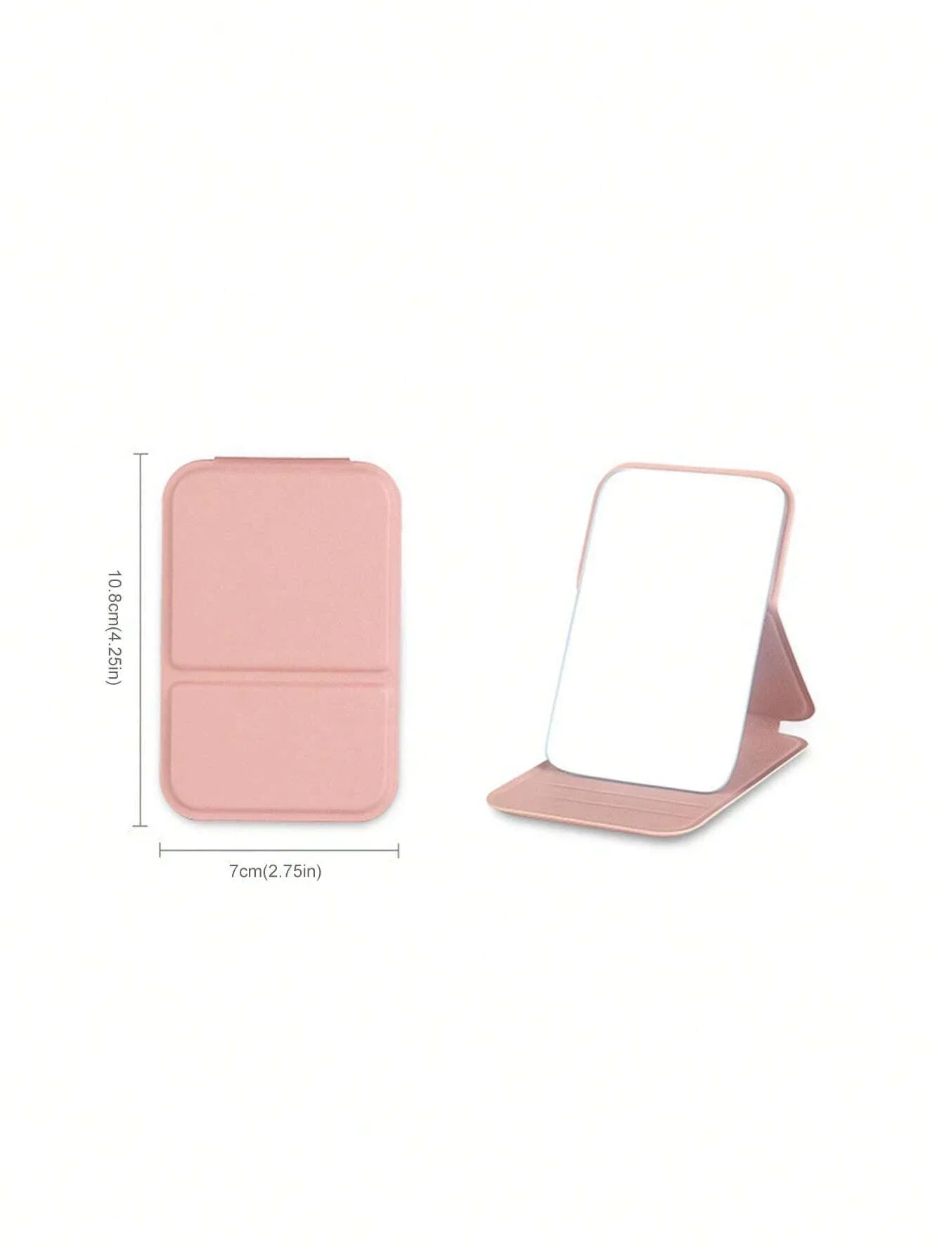 Portable Folding Leather Makeup Mirror Women Desktop Vanity Mirror For Dormitory Travel Beauty Tool For Touch-On The 1pc