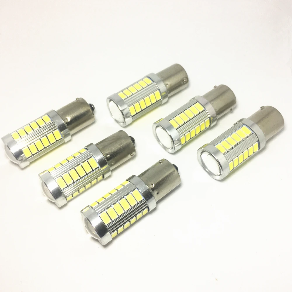 

6pcs 1156 BA15S P21W LED 7506 Car Tail Bulb Brake Lights Daytime Running Light red white yellow 5630 5730 auto Reverse Lamp