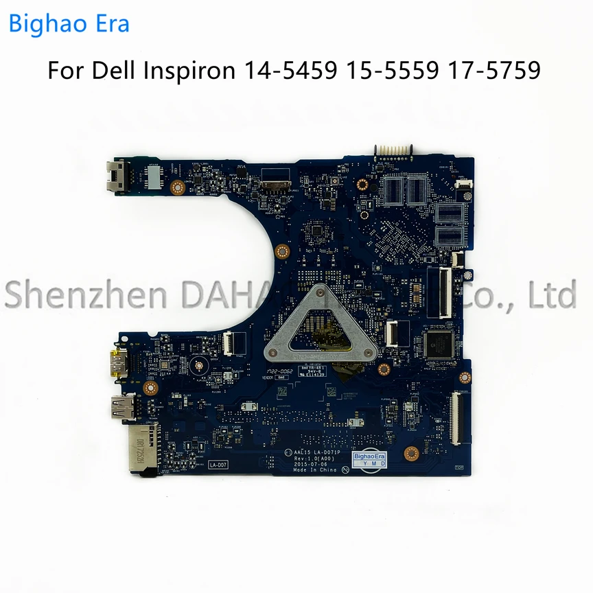 para Dell Inspiron 5459 17 155559-5759 Laptop Motherboard Aal15 I56200u La-d071p com 3855u i3 i7 Cpu Cn088xgn 0pw46v 0fv59d - Imagem 2