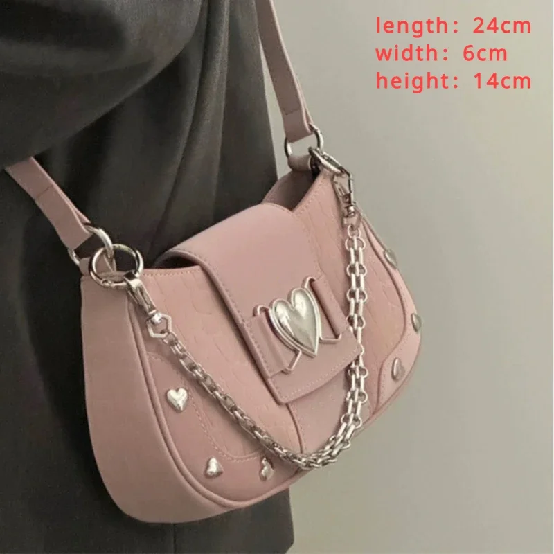 Borsa A Tracolla Donna Y2K In Denim Nero Con Stelle Ricamate E Borchie - Stile Gotico E Grunge - Minitracolla Vintage - 2