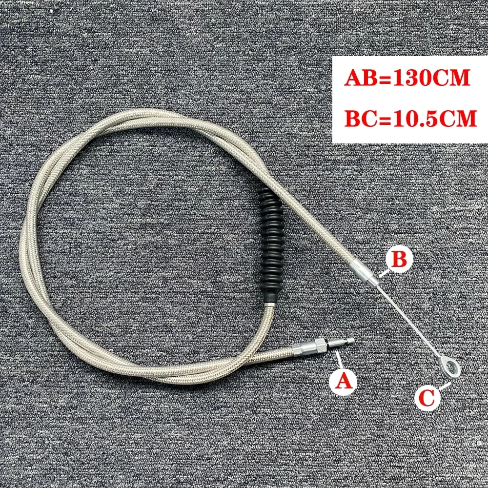

for Harley Electra Tour Glide FLH FXR 1983-1987 51-1/2 inch 130cm Motorcycle Braided Stainless Steel Clutch Cable