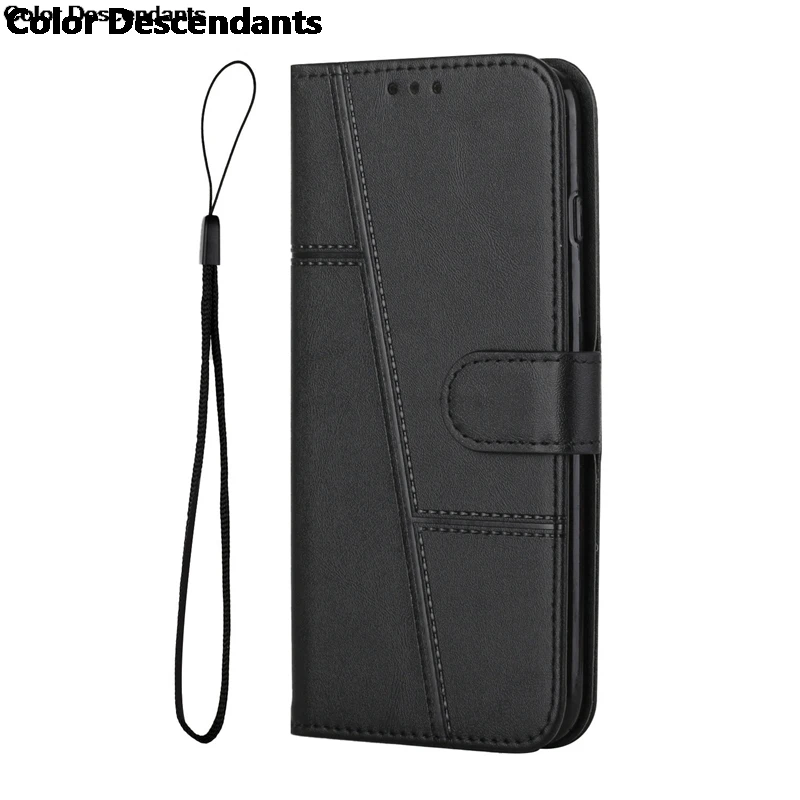 Magnetic Flip Leather Wallet Case - Solid Color Skin Feel