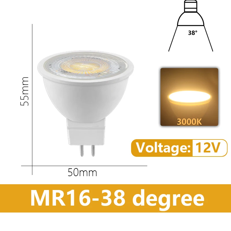 ตัวเลือกสินค้า หลอดไฟ LED GU5.3 12V ประหยัดพลังงาน