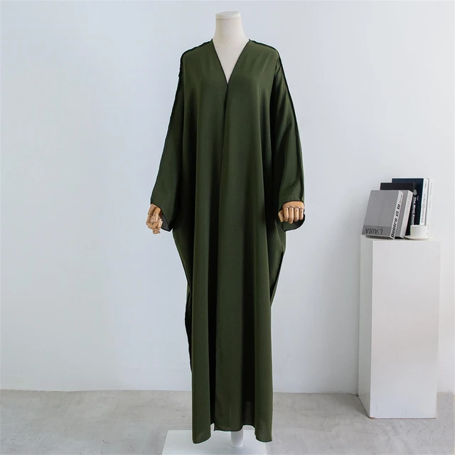 Abayas ouvertes en satin pour femmes musulmanes, kimono de luxe pour Ramadan, Turquie Kebaya Caftan Marocain Abaya Dubai Jalabiya, 2025