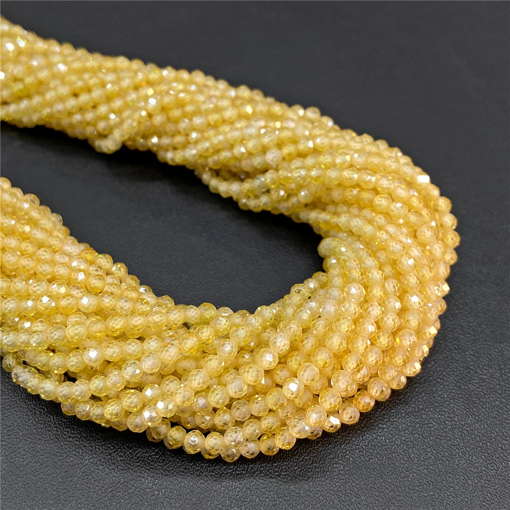 2 3 4 mm facettierte Zirkonia-Perlen, mehrfarbig, Zirkon, rund, lose Distanzperlen für Schmuckherstellung, DIY-Armband, Halskette, 38,1 cm – Detail 16