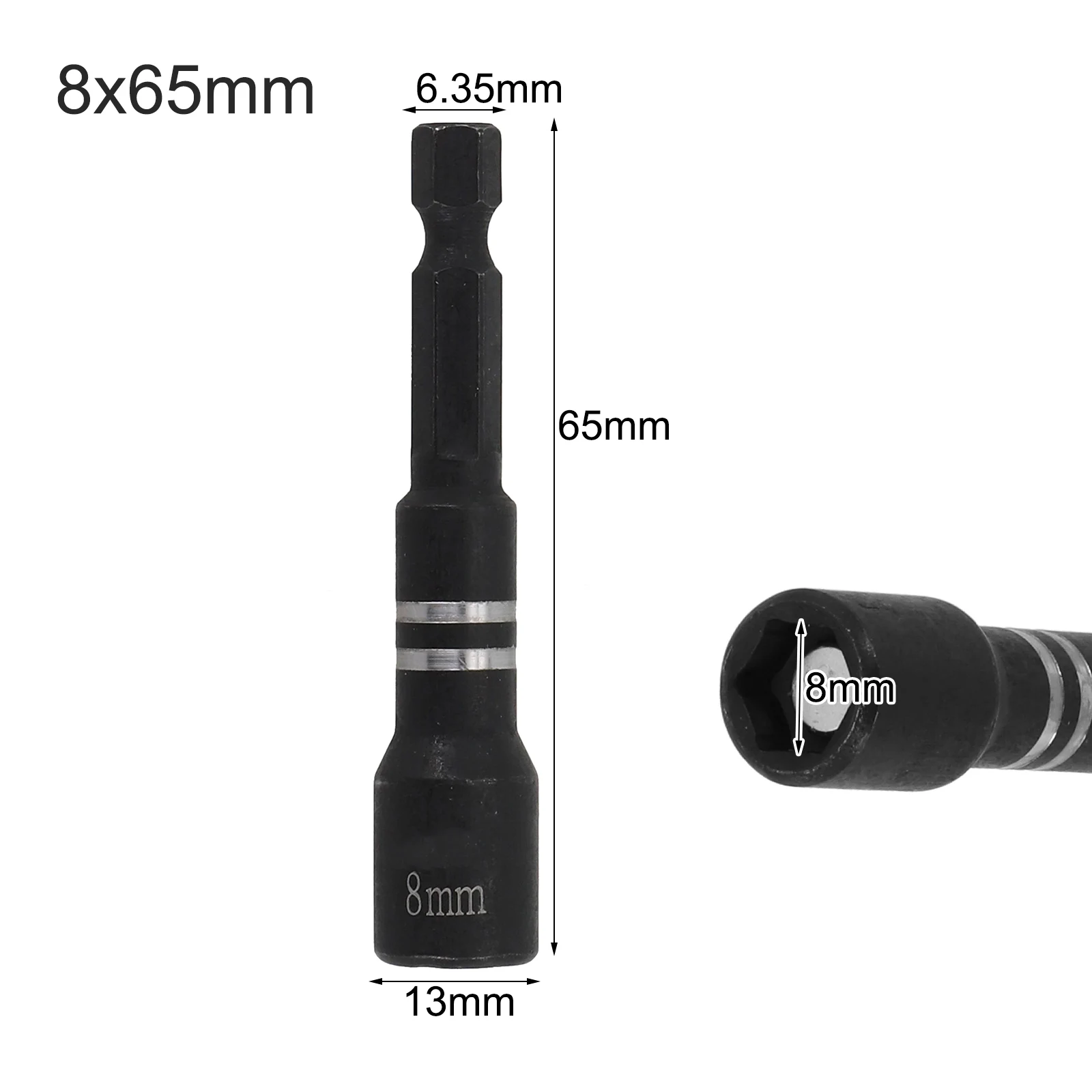 1Pcs 8mm Magnetische Mutter Schraubendreher Buchse Bit Hex Schaft Fahrer Adapter Steckschlüssel Für Bohrmaschinen Fahrer Buchse Kit – Detail 16