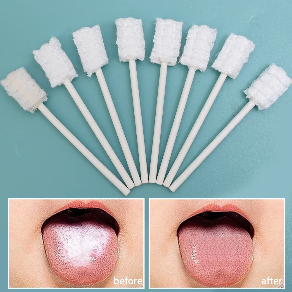 30PCS/box Baby's Oral Cleaner Newborn Baby's Deciduous Teeth Soft Toothbrush Baby 0-3 Years Old Tongue Coating Gauze Cotton Swab