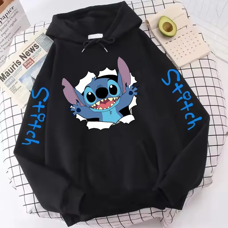 Hot Lilo Stitch Hoodies Women Men Harajuku Cute Anime Sweatshirt Cartoon Y2k Gothic Streetwear 2000s Manga Hoody Female 2
