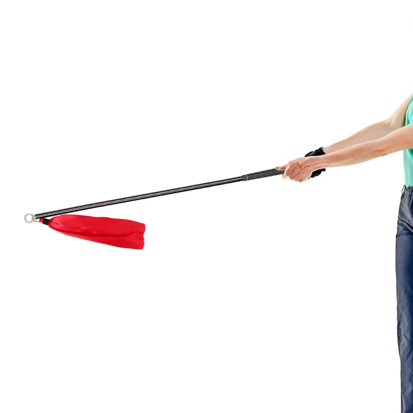 Golf Swing Trainer with Ribbon, 90cm Gesture Alignment Correction Golf Warm up Stick