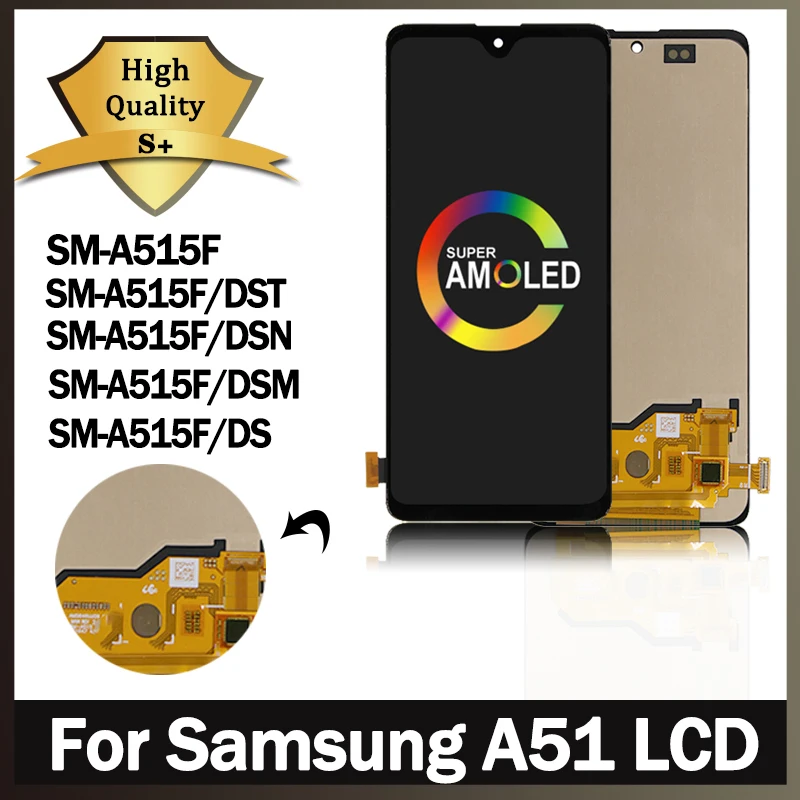 ЖК-дисплей 6,5 дюйма Super AMOLED для Samsung A51 A515, дисплей A515F/DS A515FD A515, сменный сенсорный экран, дисплей A515F