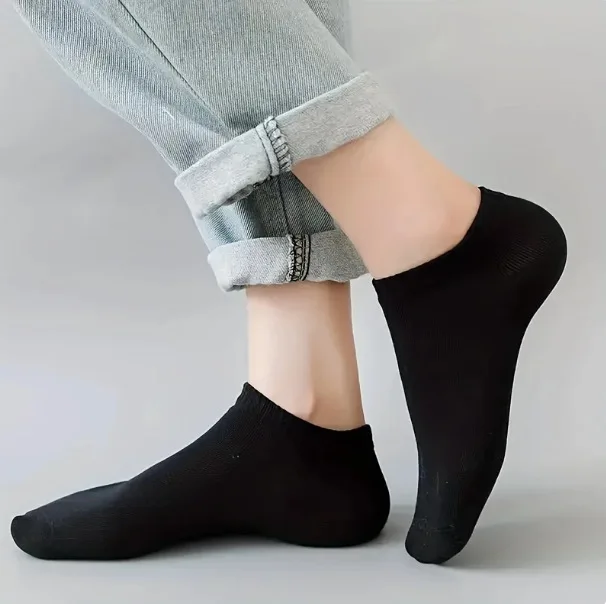 10 Pairs Women/Men Boat Socks Solid Color Casual Breathable Invisible Low Cut Silicone Non-slip Summer No-show Ankle Socks