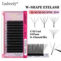 Lashonly New 3D 4D 5D 6D W Automatic Flowering Eyelash Extension Premade Fans Volume Fans Lashes Natural Soft Grafting Eyelash 1