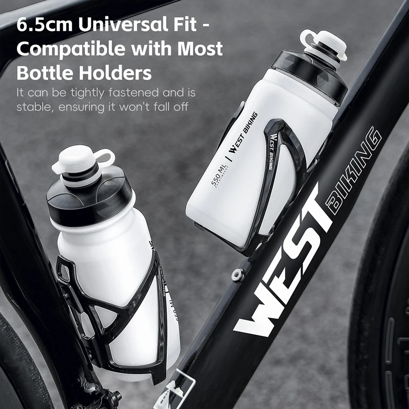 WEST BIKING Bicycle Water Bottle With Dust Cover 550ml&720ml PP5 Outdoor Sports Fitness Running Hiking Cycling Squeeze Bottle