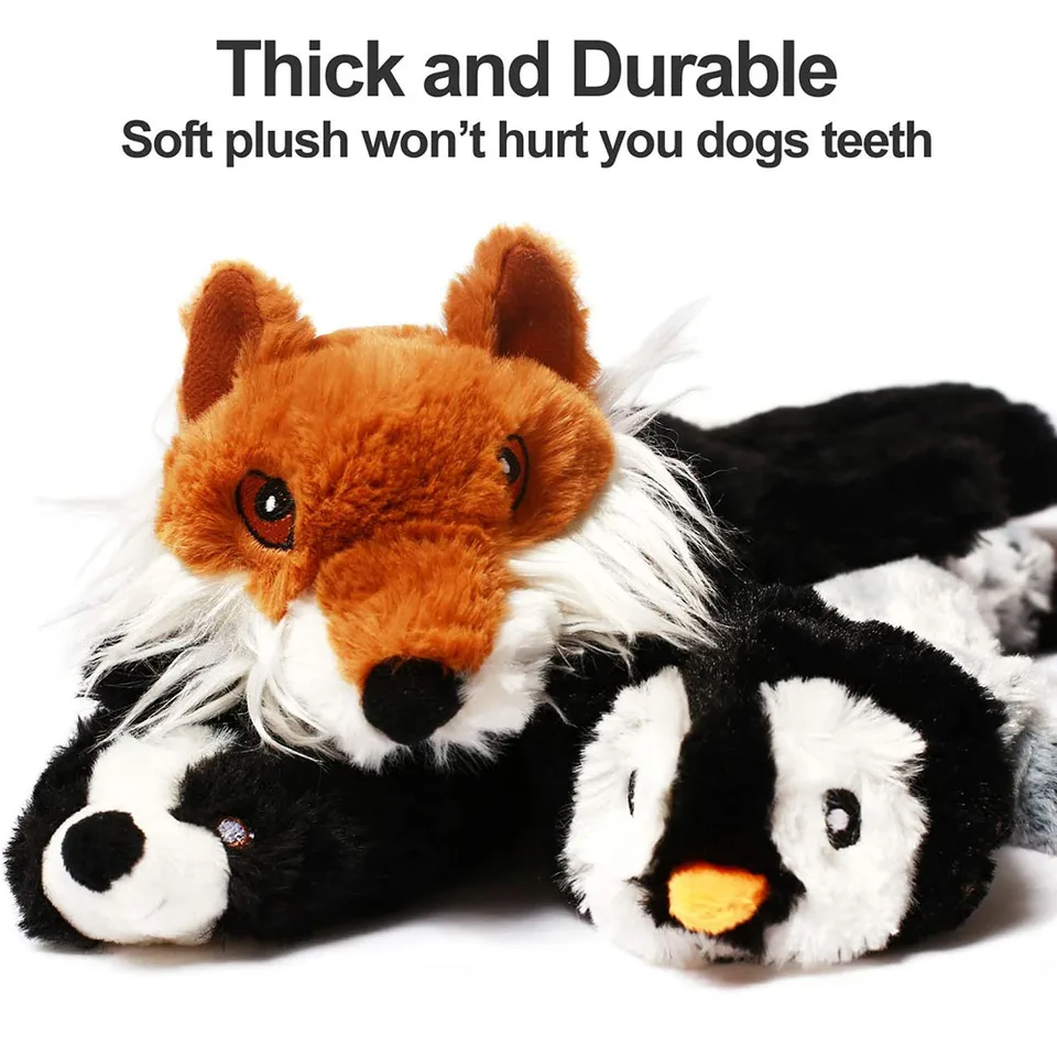 Durable Stuffingless Plush Squeaky Dog Toy