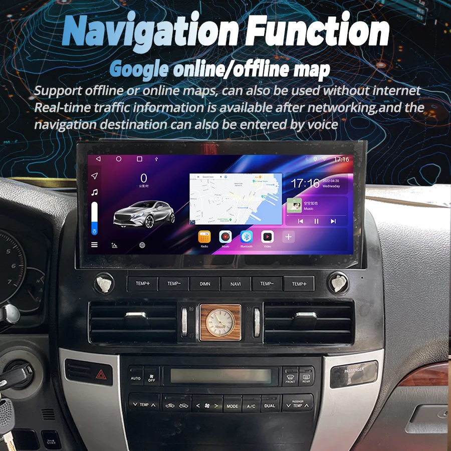 Radio con GPS para coche, reproductor Multimedia estéreo con Android, Carplay, BT, para Lexus GX470 DSP, Toyota Land Cruiser Prado 120, 2002 - 2009 5