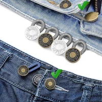 New 10/5/1PC Metal Button Extender For Pants Jeans Free Sewing Adjustable Retractable Waist Extenders Button Waistband Expander 2