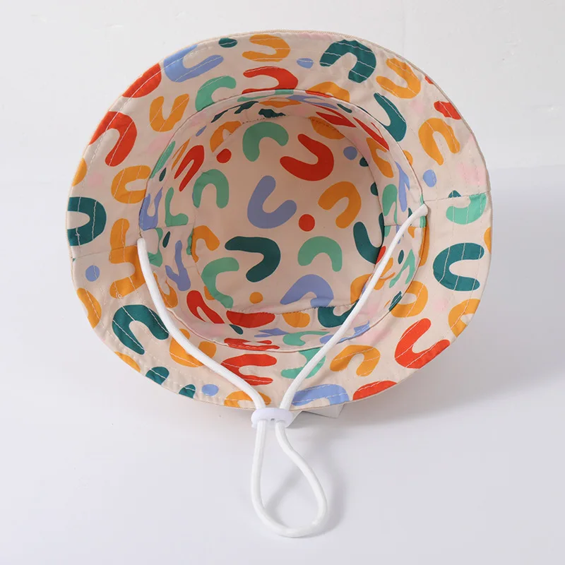 Cute Embroidered Baby Bucket Cap Double Sided Print Kids Panama Sun Hat Summer Children Boy Girl Fisherman Caps baby hat kids bucket hat kids sun hat
