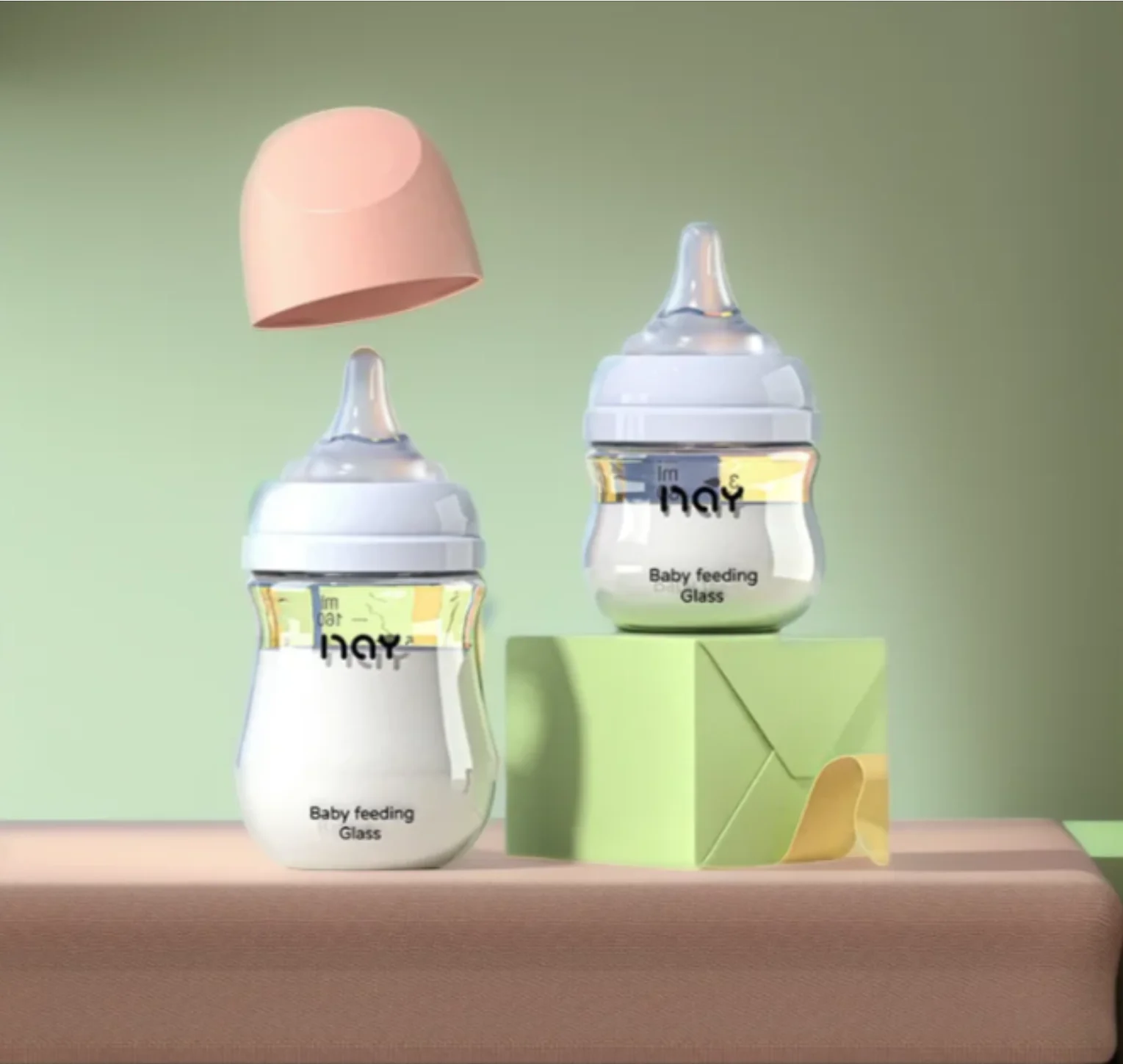 Glass Milk Bottle Milk Bottle Feeding Bottle Baby Bottles Newborn Wide-caliber Nursing Anti-flatulence 0-3 Month BPA Free