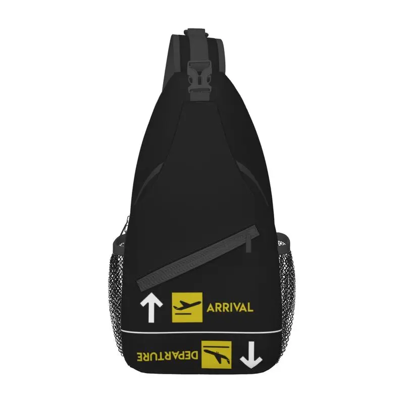 

Casual Aviation Departures Arrivals Sling Bags for Traveling Men Aviator Pilot Gift Chest Crossbody Backpack Shoulder Daypack
