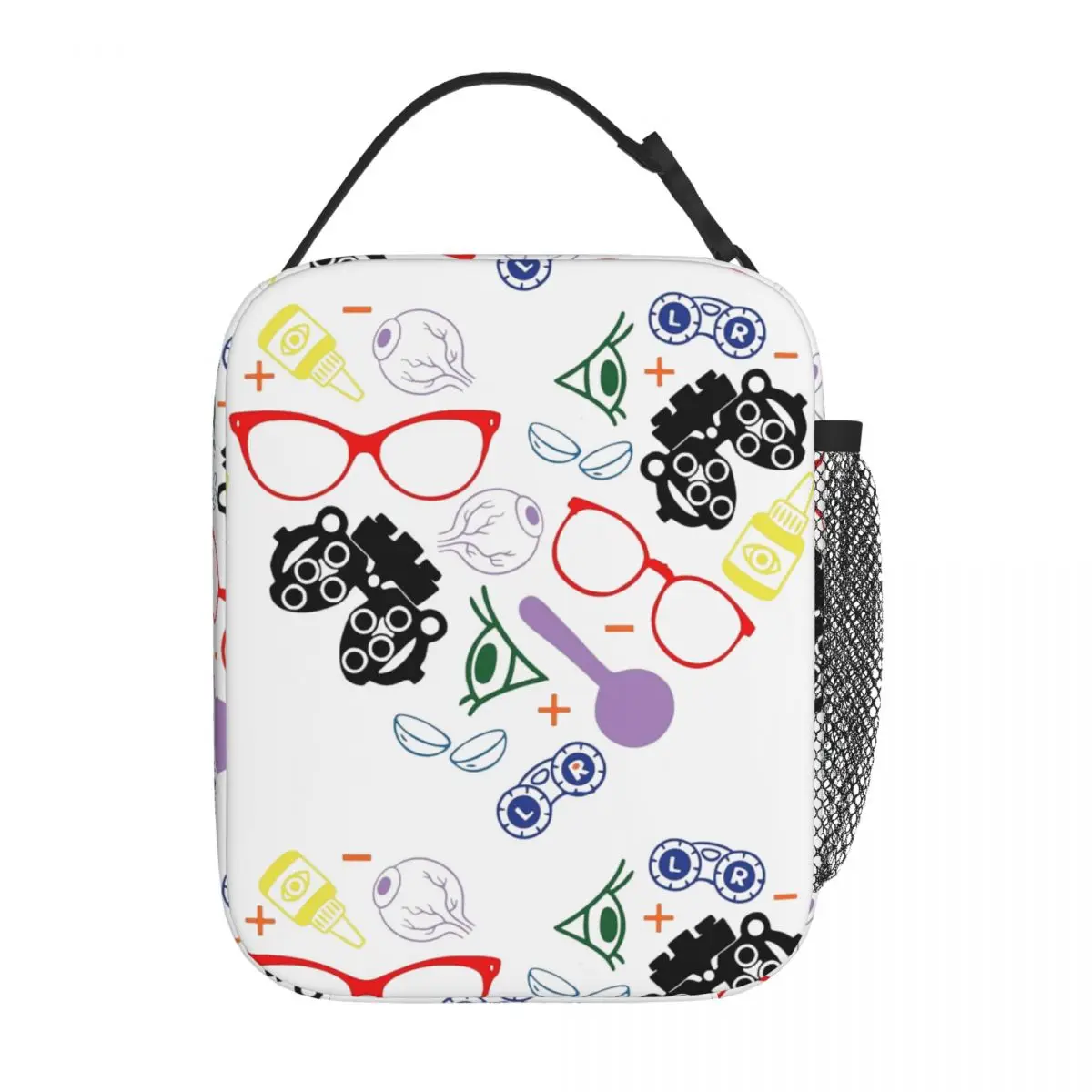 

Insulated Lunch Bags Optometrist-Heart Glasses Accessories Eye Exam Storage Food Box Y2K Thermal Cooler Bento Box For School