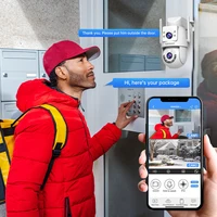 Lenovo – caméra de sécurité extérieure HD 8MP, avec double objectif, double écran, suivi AI, Vision nocturne couleur PTZ, Protection de Surveillance 4
