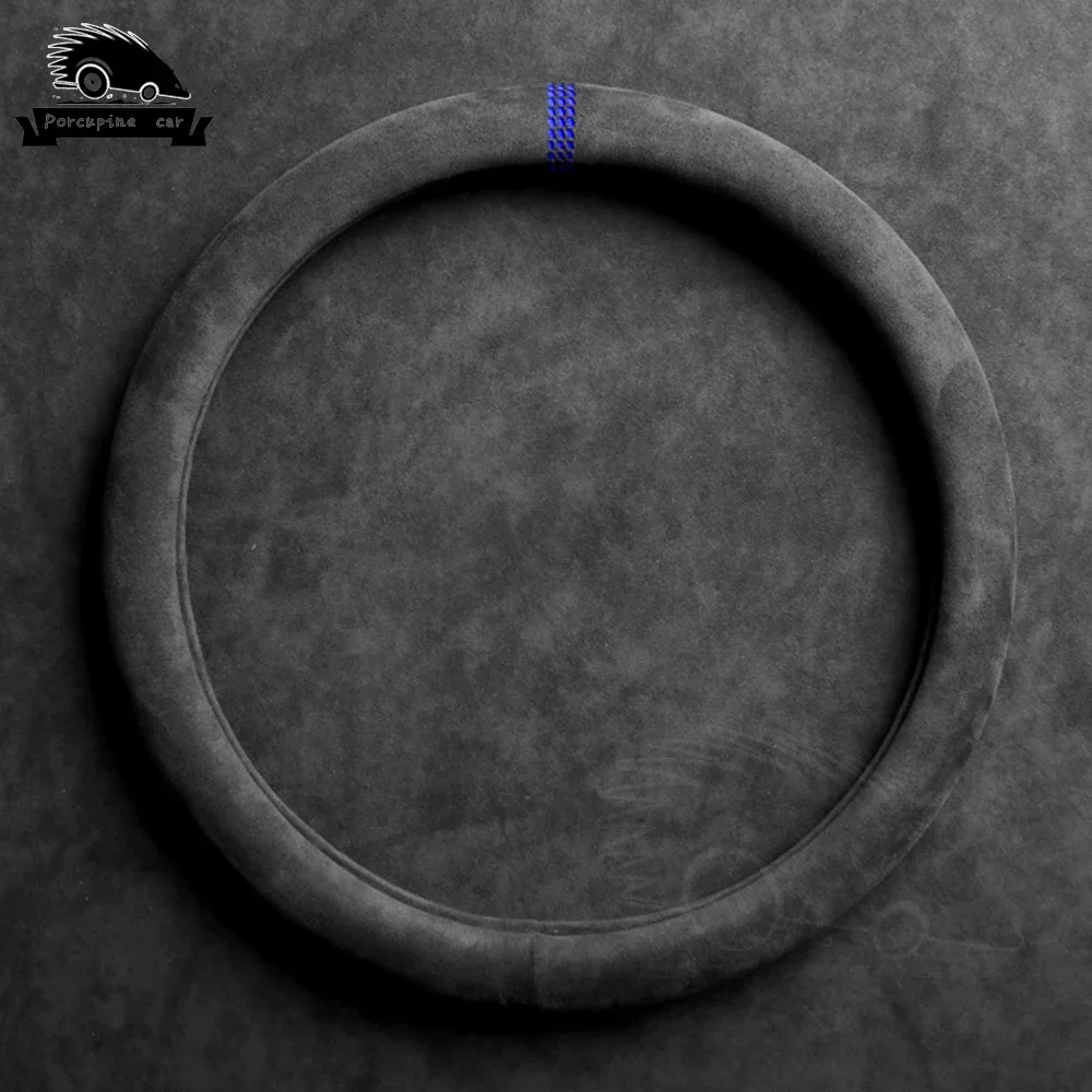 Suede Cow Leather Car Steering Wheel Cover Hollow pattern 38cm For BMW E90 F01 F06 F10 F15 F16 F20 F21 F25 F26 F30 F32 F82 steering wheel cover