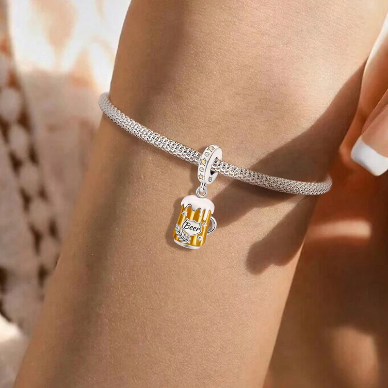 Shecharms 925 Sterling Silber Sommer-Kamera-Bier-Zitronen-Stadt-Freizeit-Charms-Perlen für DIY-Armbänder – Hochwertiger Edelschmuck – Detail 5