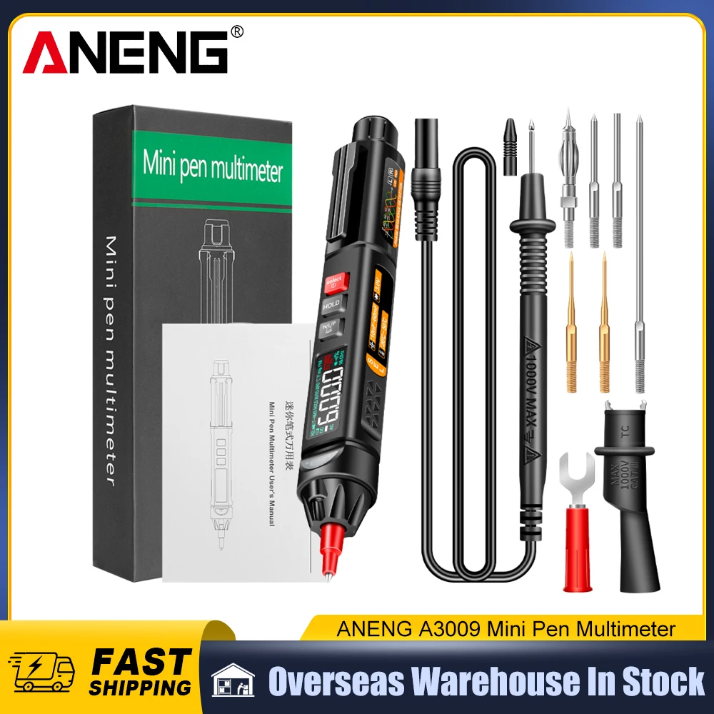 

Мультиметр ANENG A3009 с ЖК-дисплеем, 6000 отсчетов
