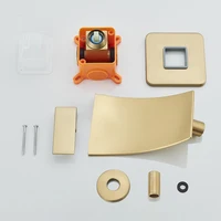 POIQIHY Brushed Golden ก๊อกน้ําอ่างล้างหน้าเดี่ยวห้องน้ําอ่างล้างหน้าแตะน้ําตก Spout ก๊อกน้ําอาบน้ําปกปิดวาล์วอาบน้ํา 4