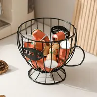 Durable Hollowing Out Coffee Pod Capsule Holder Gold/Black Display Rack Aesthetically Pleasing Iron Fruit Basket Ironwork 2
