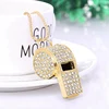 Whistle, Metal Crystal Rhinestone Whistle, Shining Whistle With Keychain For Referees, Coaches, Teachers 6