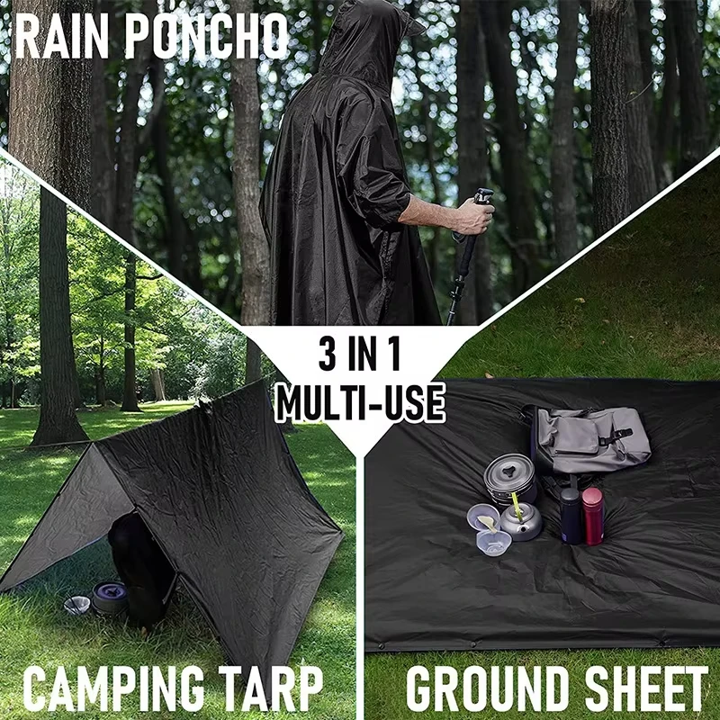 Three in one multifunctional cloak raincoat for cycling outdoor hiking fishing waterproof breathable adult