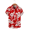 Hawaiian Male Social Floral Shirt For Blouse Men 3D Camisas Casuais Print Slim Fit Men's Street Casual Short Sleeve Clothing 1