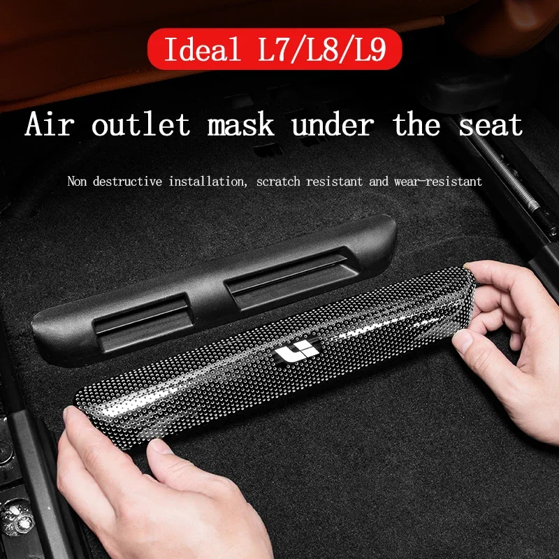 

For Li Lixiang L7 L8 L9 2022 2023 Stainless Steel Car Rear Row Under Seat Air Outlet Protective Cover Trime Interior Accessories