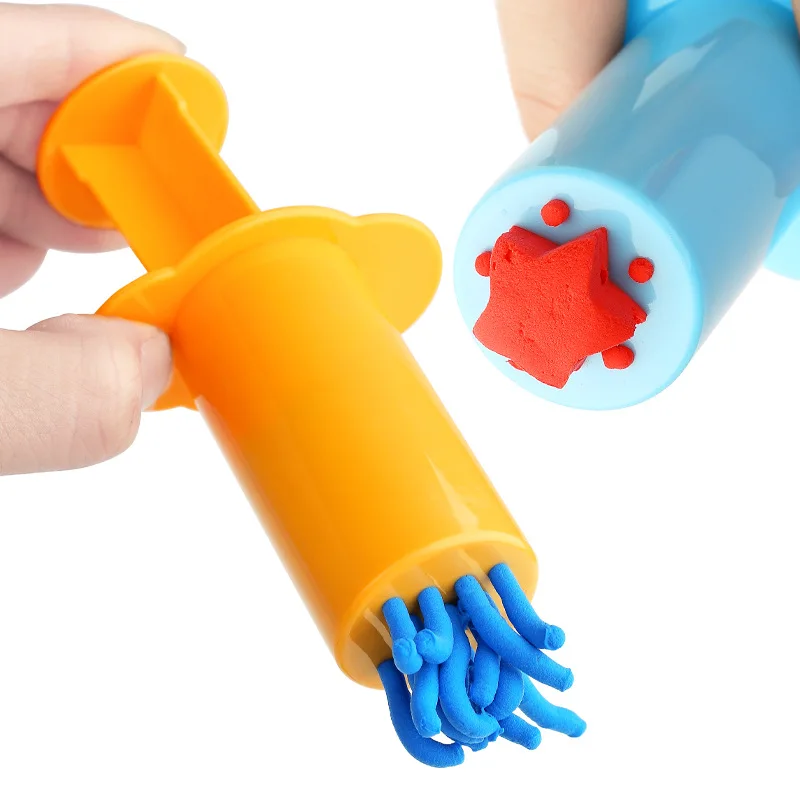 5 Pieces/Set Dough Extruders Set Assorted Designs Novelty DIY Plasticine Squeeze Making Playdoh Tool for Playing Dough 4