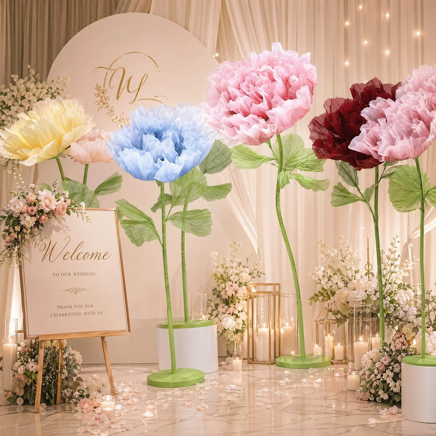 1 Stück Seidenblume mit automatischer Öffnungs- und Schließfunktion, mechanische Kunstblumen für Hochzeiten, Veranstaltungen, Bühnen- und Fensterdekoration, Weihnachtsfeier-Deko