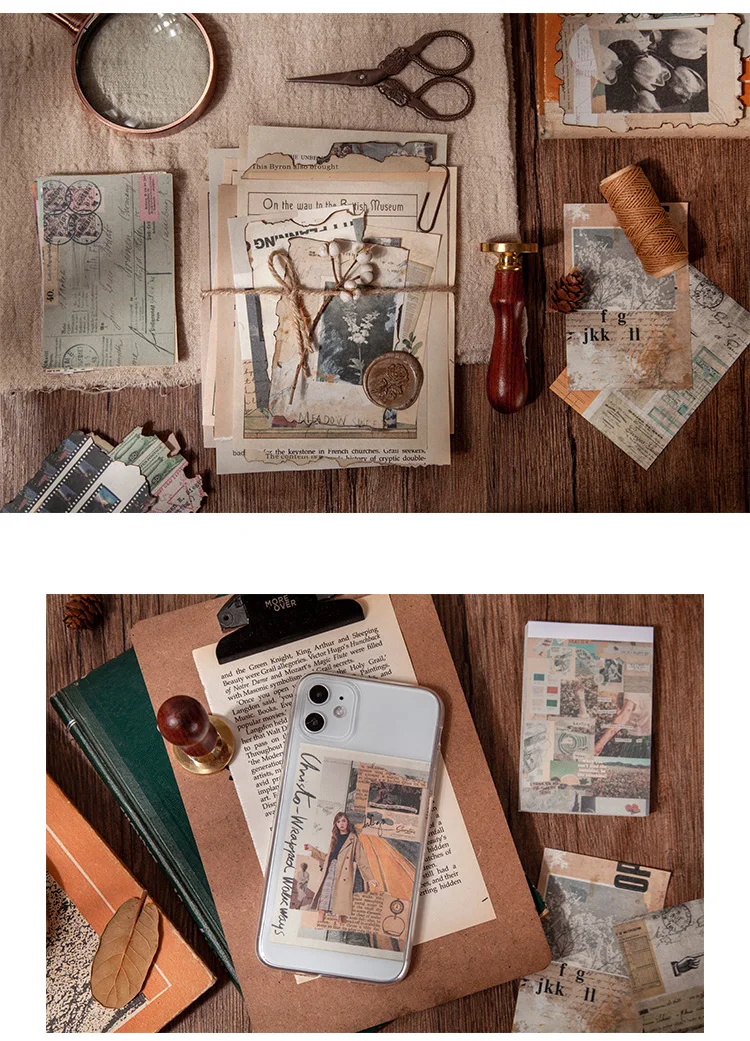 50 Stück Vintage alte Buchseiten Pflanzen Collage Material Papier Junk Journal Planer Scrapbooking Vintage dekoratives DIY Bastelpapier – Detail 16