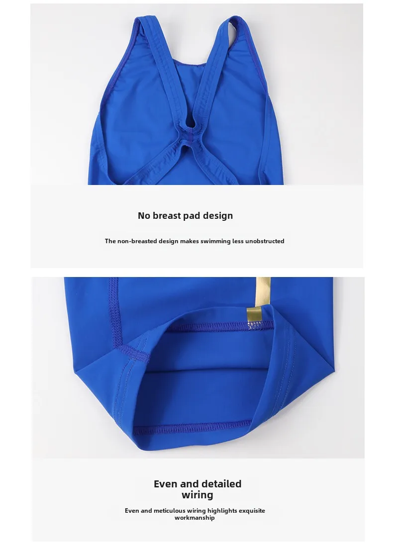 Yingfa Racing Swimsuit Double Sided Waterproof Material Female Blue Training Swimwear Professional Sporty Swimwear