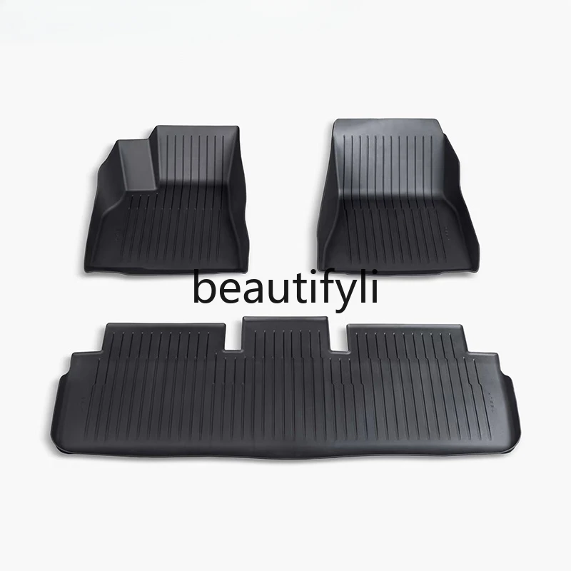 Model s front and rear rows all-weather fully enclosed floor mats wear-resistant and easy to clean