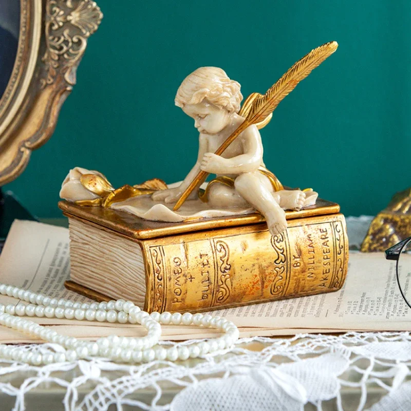 

European Princess Antique Cosmetics Desktop Jewelry Box Storage Box Creative Decoration Small Exquisite Ornaments