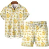 MINISO Pokemon Pikachu Men's Short-sleeved Shirt Beach Shorts Set Men's Summer Street Fashion Men's Casual Hawaii Shirt Suit 1