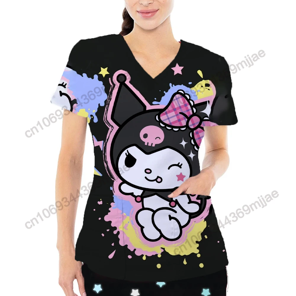 

T-shirt V-neck Women Shirts & Blouses for Women Fashion 2024 Kawaii Clothes Y2k 2000s Korean Dongdaemun High Quality Clothing