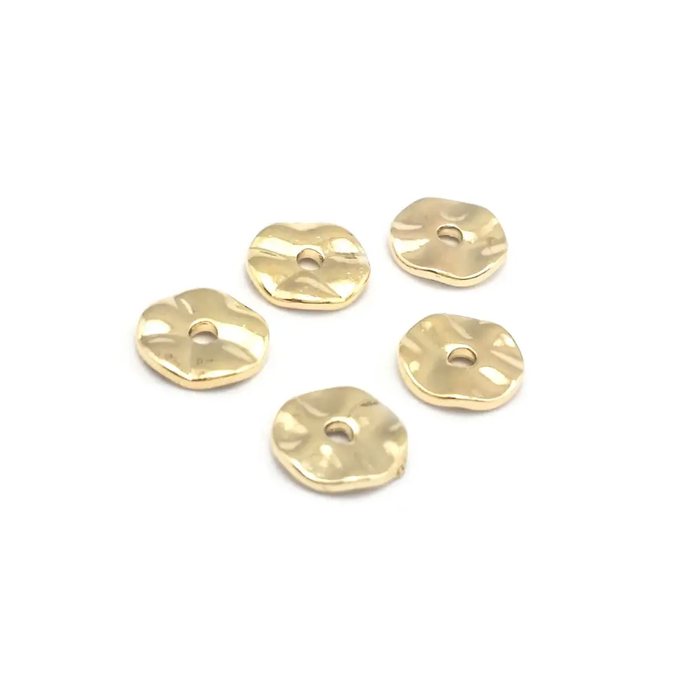 Cuentas de Espacio de Onda Redonda de Metal Dorado 18K 30PCS Alturas Varias Ideal para Hacer Joyas - details 17