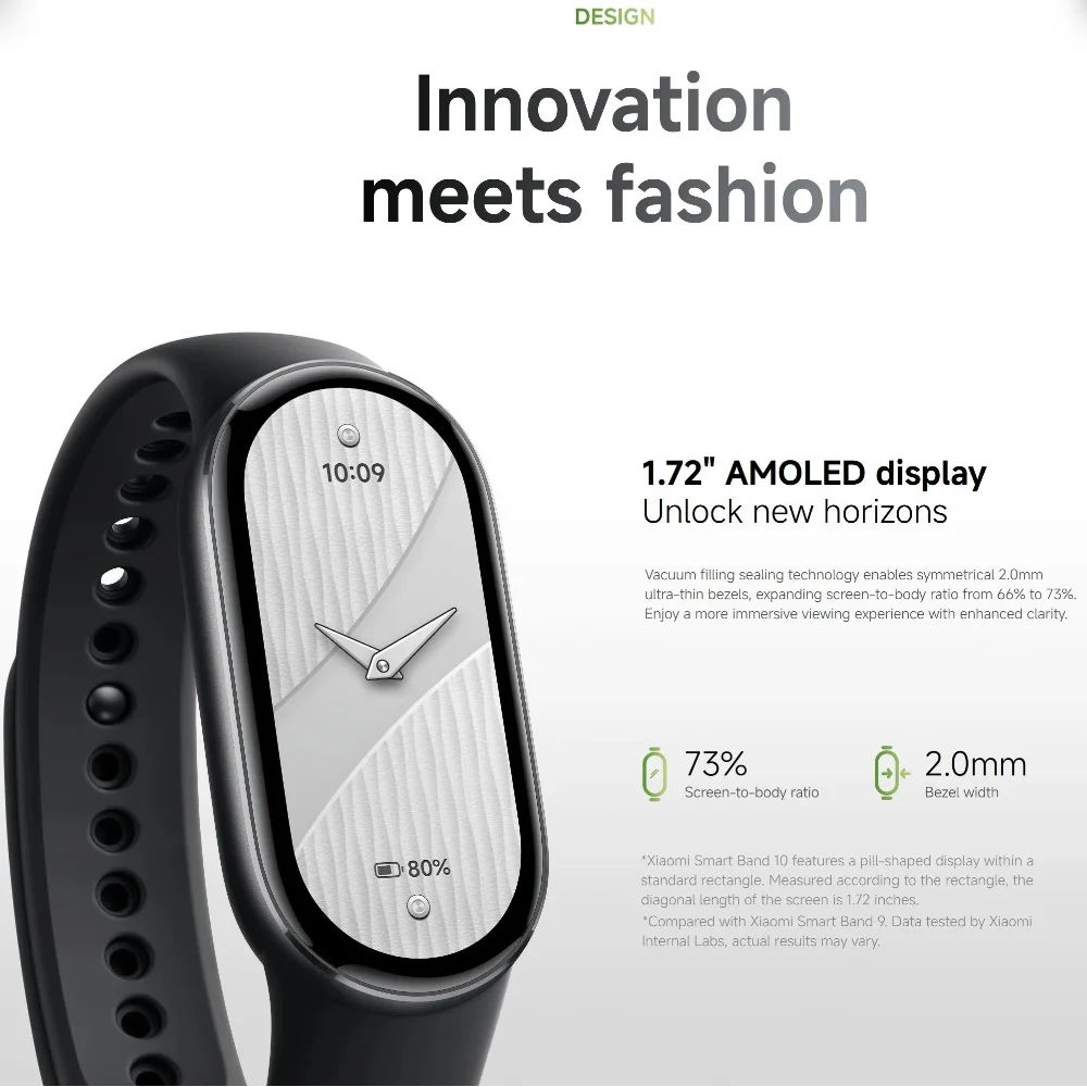 Xiaomi Mi Smart Band 10 Global Version 1.72" AMOLED Health Monitoring - Image 3