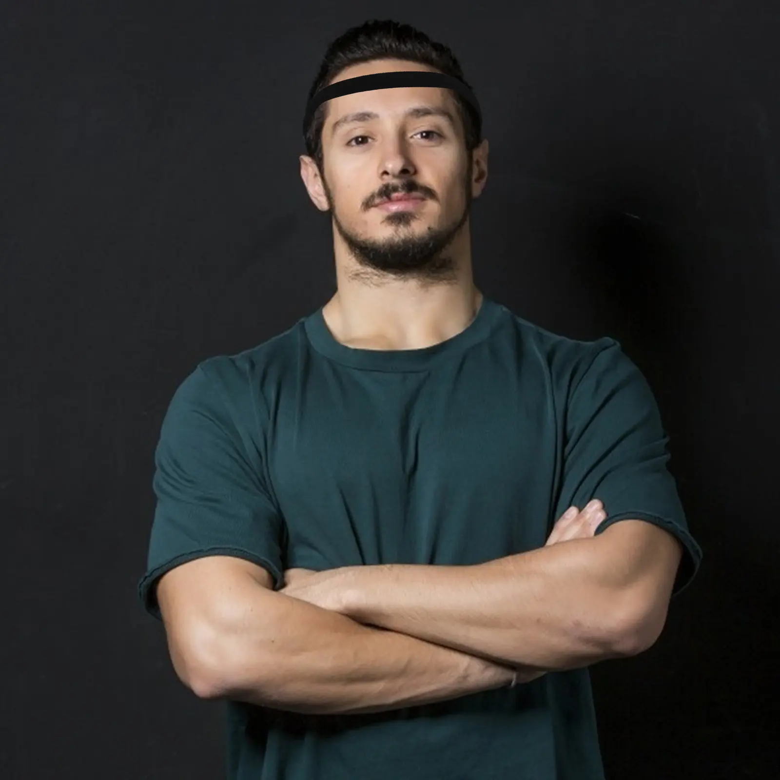 남성용 6Pcs 프리미엄 탄성 헤드밴드 땀 흡수 및 미끄럼 방지 디자인 러닝 스포츠 레저용 남성용 스웨트밴드