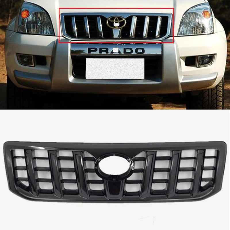 

For CAR Front Bumper Grill Radiator Grille Toyota Land Cruiser 120 Prado LC120 Fj120 2700 4000 Refit Accessories 2003-2009 Year