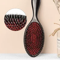 Brosse d'extension de cheveux en poils de sanglier pour Salon de coiffure, brosse démêlante, peignes, masseur de cuir chevelu, peigne antistatique 2